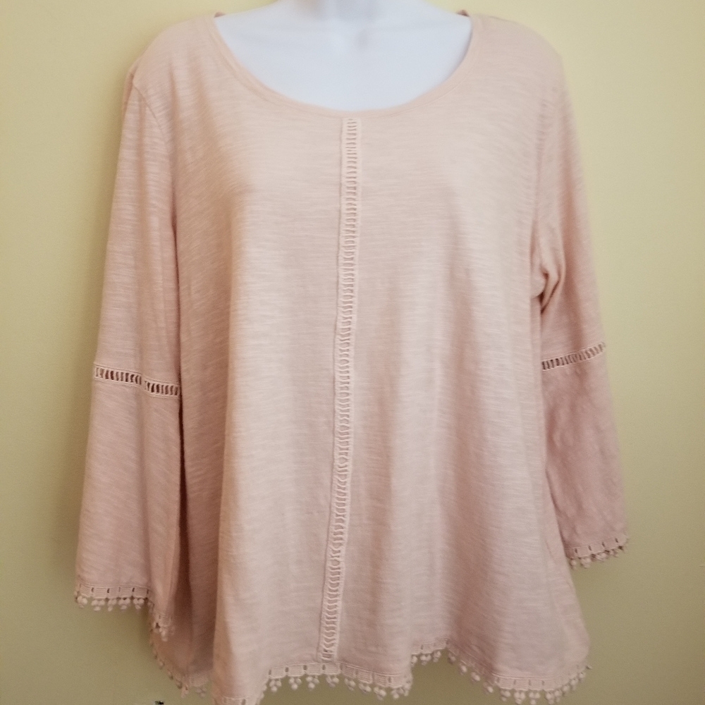 Style & co New Cotton Blush 3/4 sleeve M
